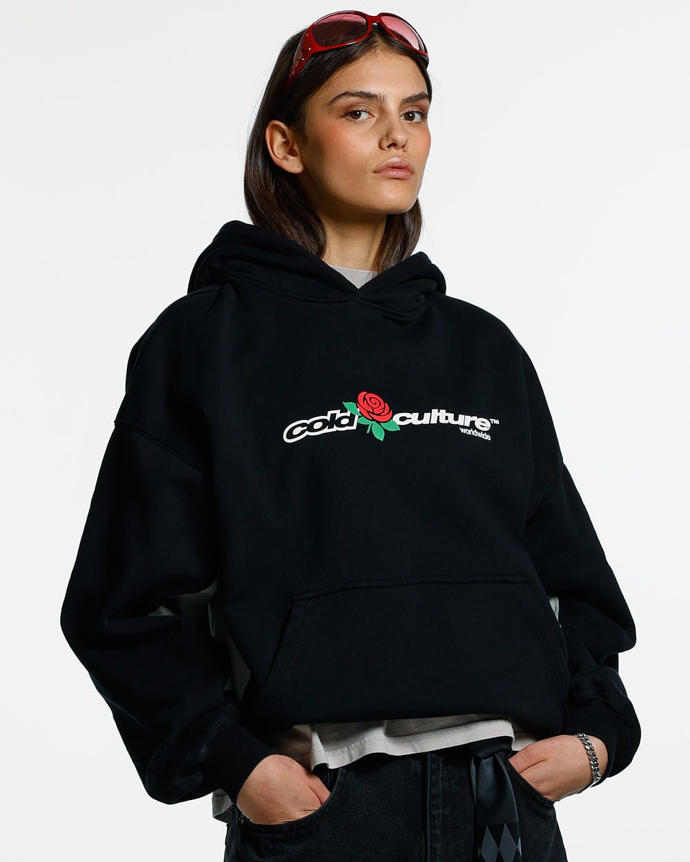ROSE HOODIE BLACK - COLD CULTURE