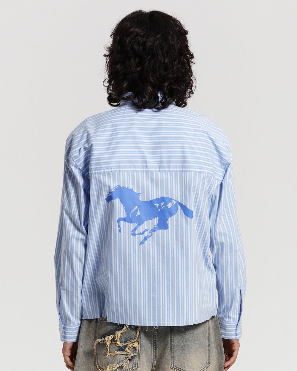 RUNNING HORSE SHIRT BLUE STRIPES - COLD CULTURE