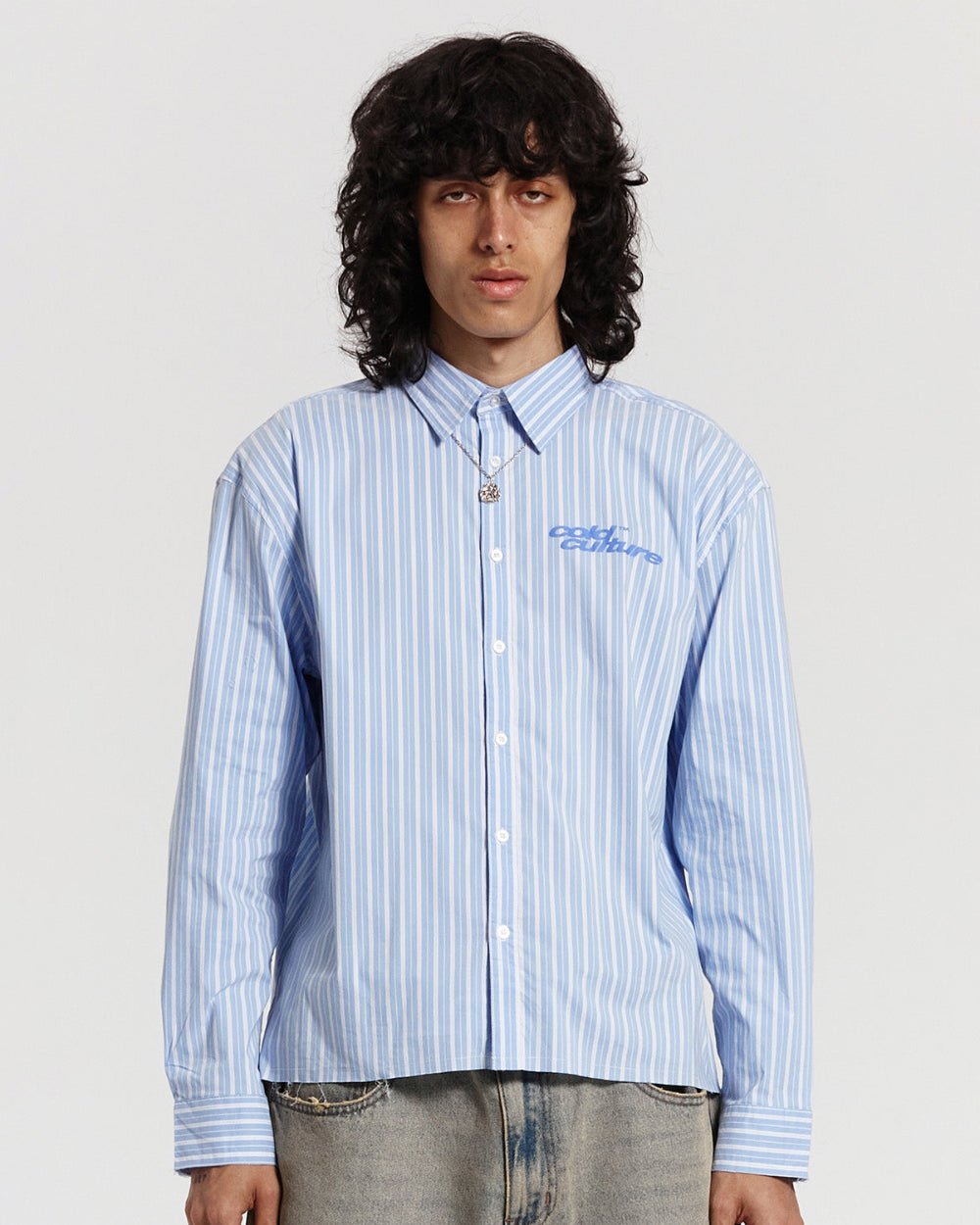 RUNNING HORSE SHIRT BLUE STRIPES - COLD CULTURE
