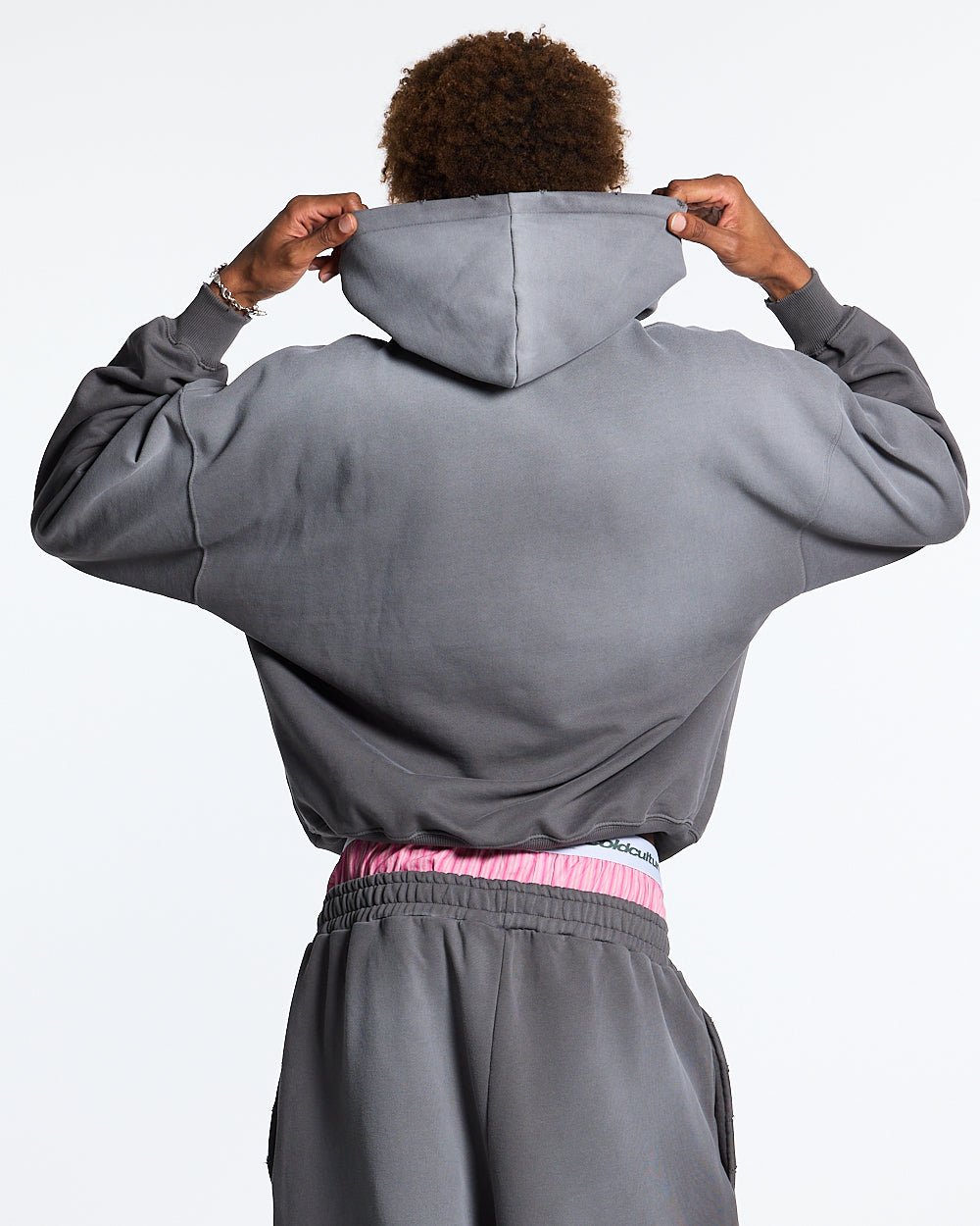 SCRIPT HOODIE ANTRACITE GREY - COLD CULTURE