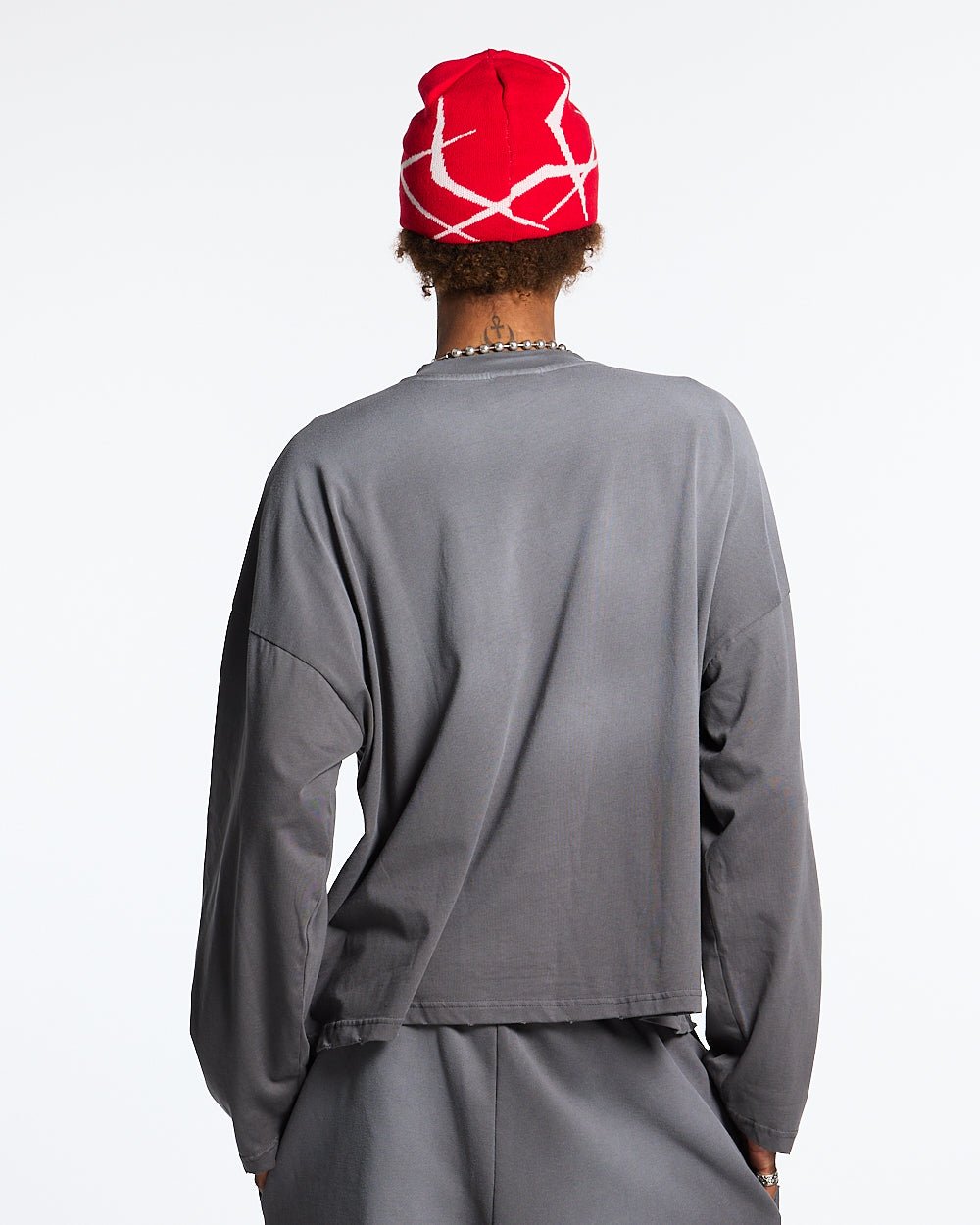 SCRIPT LONGSLEEVE TEE ANTRACITE GREY - COLD CULTURE