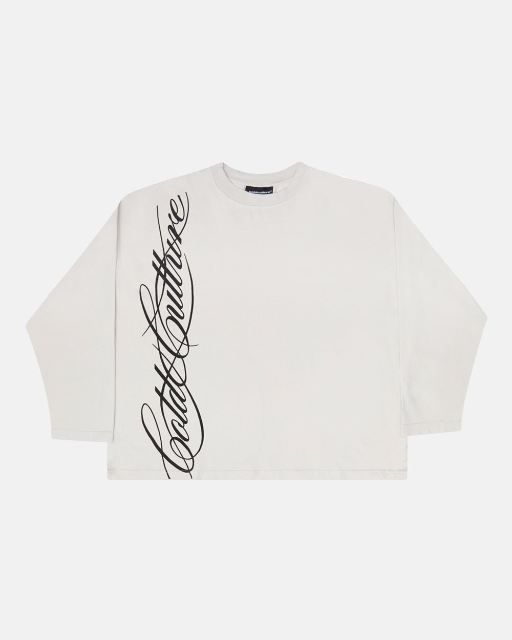 SCRIPT LONGSLEEVE TEE LIGHT GREY - COLD CULTURE