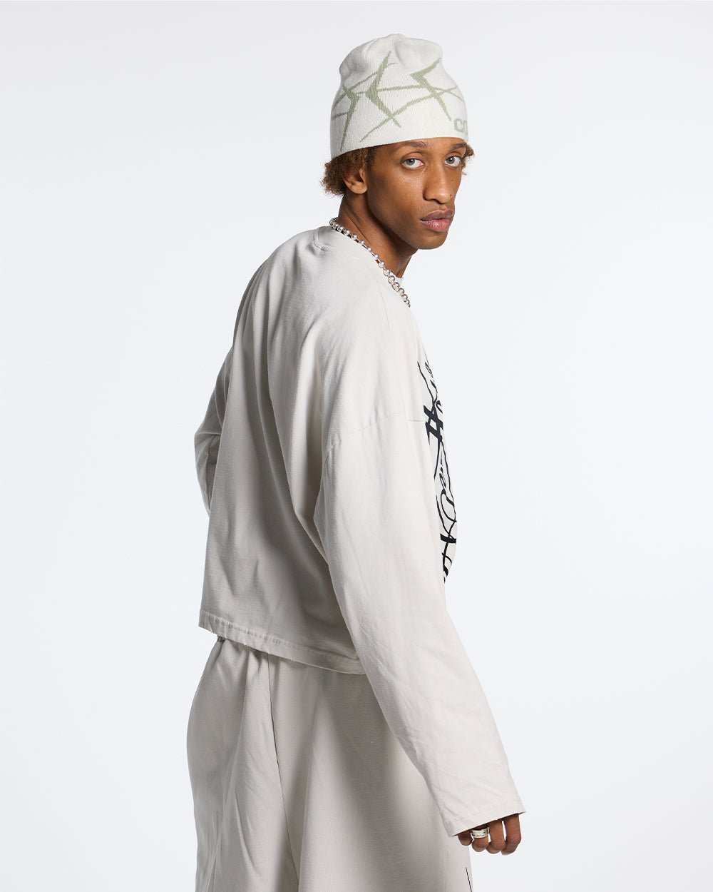 SCRIPT LONGSLEEVE TEE LIGHT GREY - COLD CULTURE