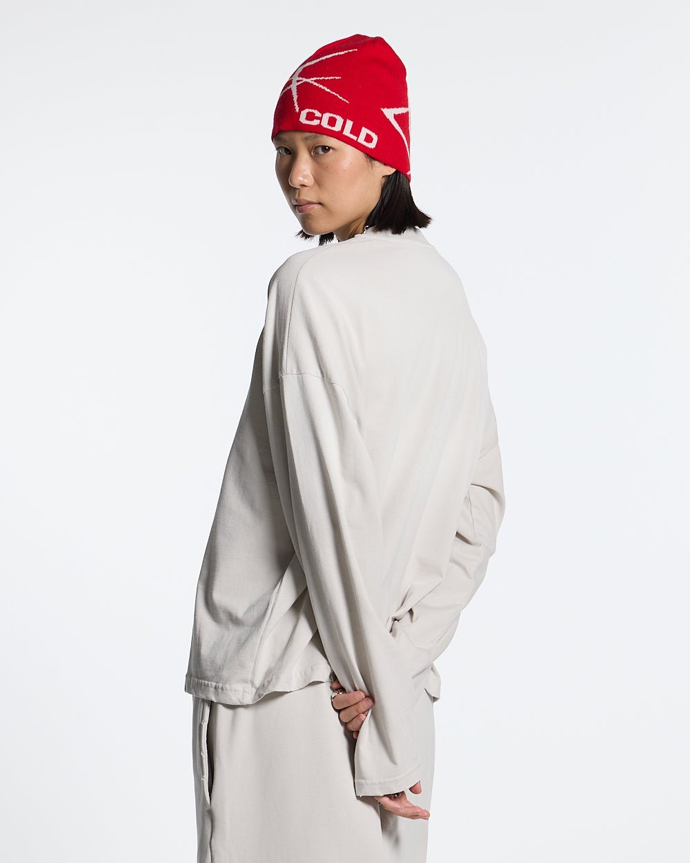 SCRIPT LONGSLEEVE TEE LIGHT GREY - COLD CULTURE