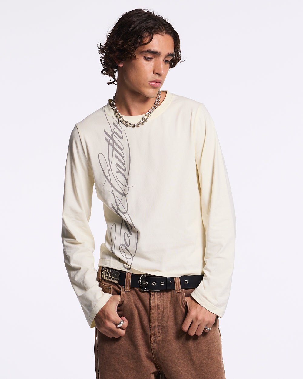 SCRIPT LONGSLEEVE TEE WHITE - COLD CULTURE #man