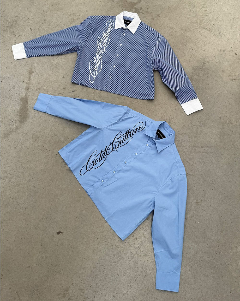 SCRIPT SHIRT BABY BLUE - Cold Culture