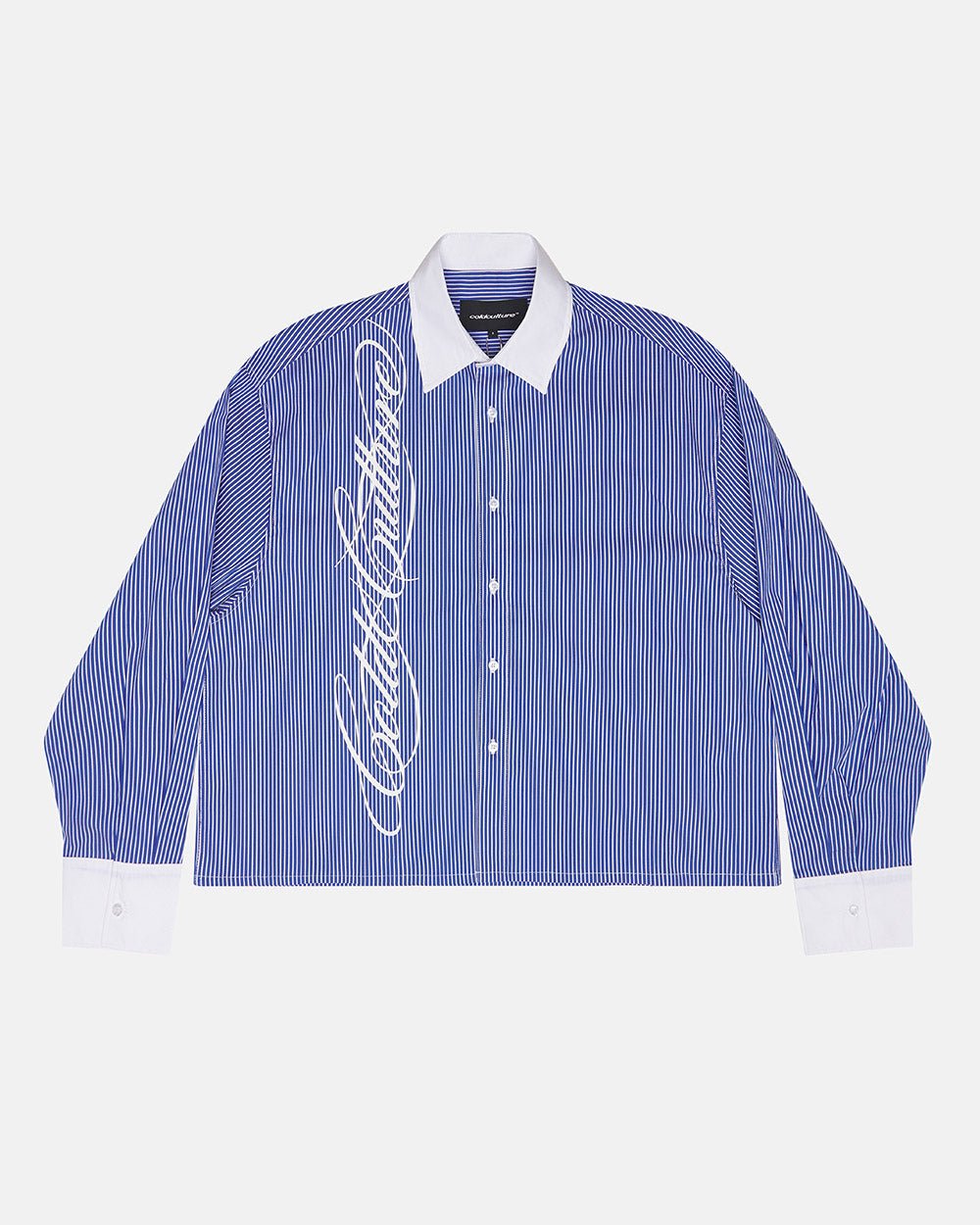 SCRIPT SHIRT BLUE & WHITE - Cold Culture