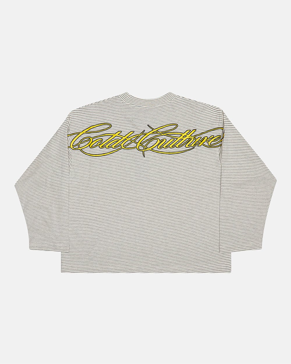 SCRIPT STRIPES LONGSLEEVE GREY - Cold Culture