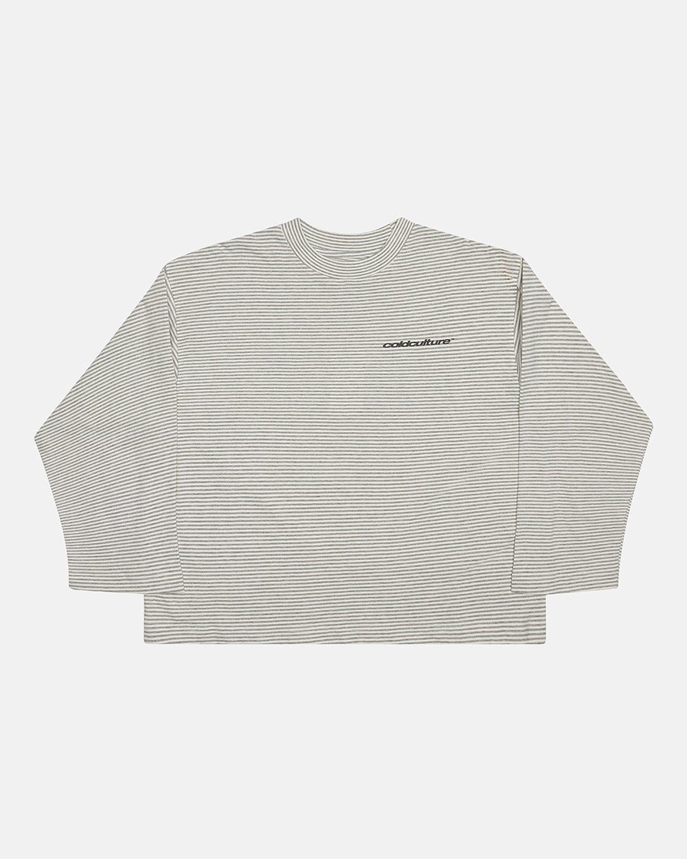 SCRIPT STRIPES LONGSLEEVE GREY - Cold Culture