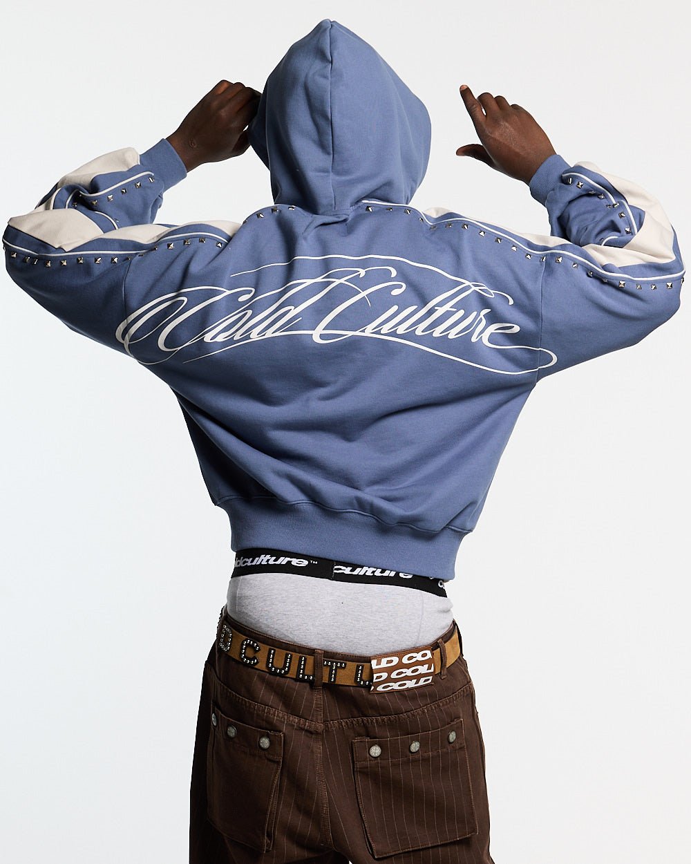 SCRIPT STUDS HOODIE BLUE - Cold Culture #man