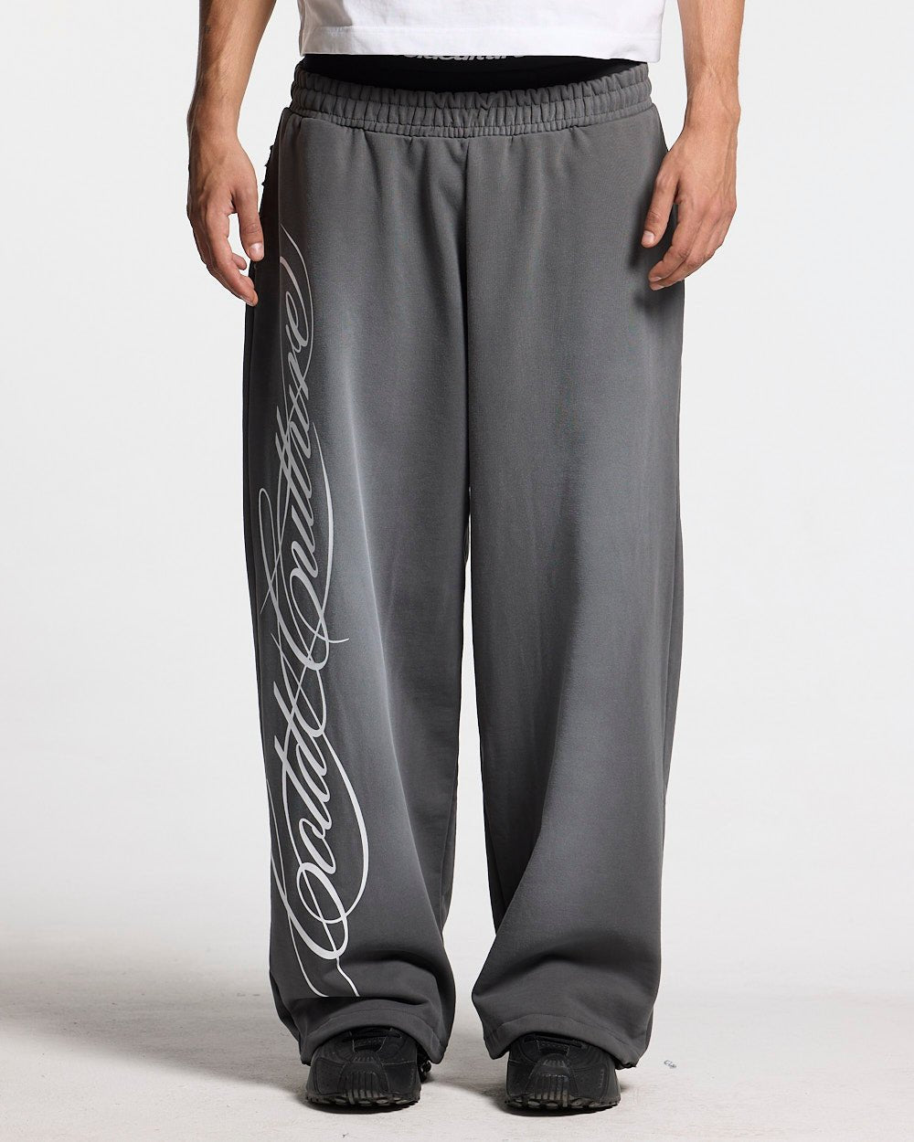 SCRIPT SWEATPANTS ANTRACITE GREY - Cold Culture