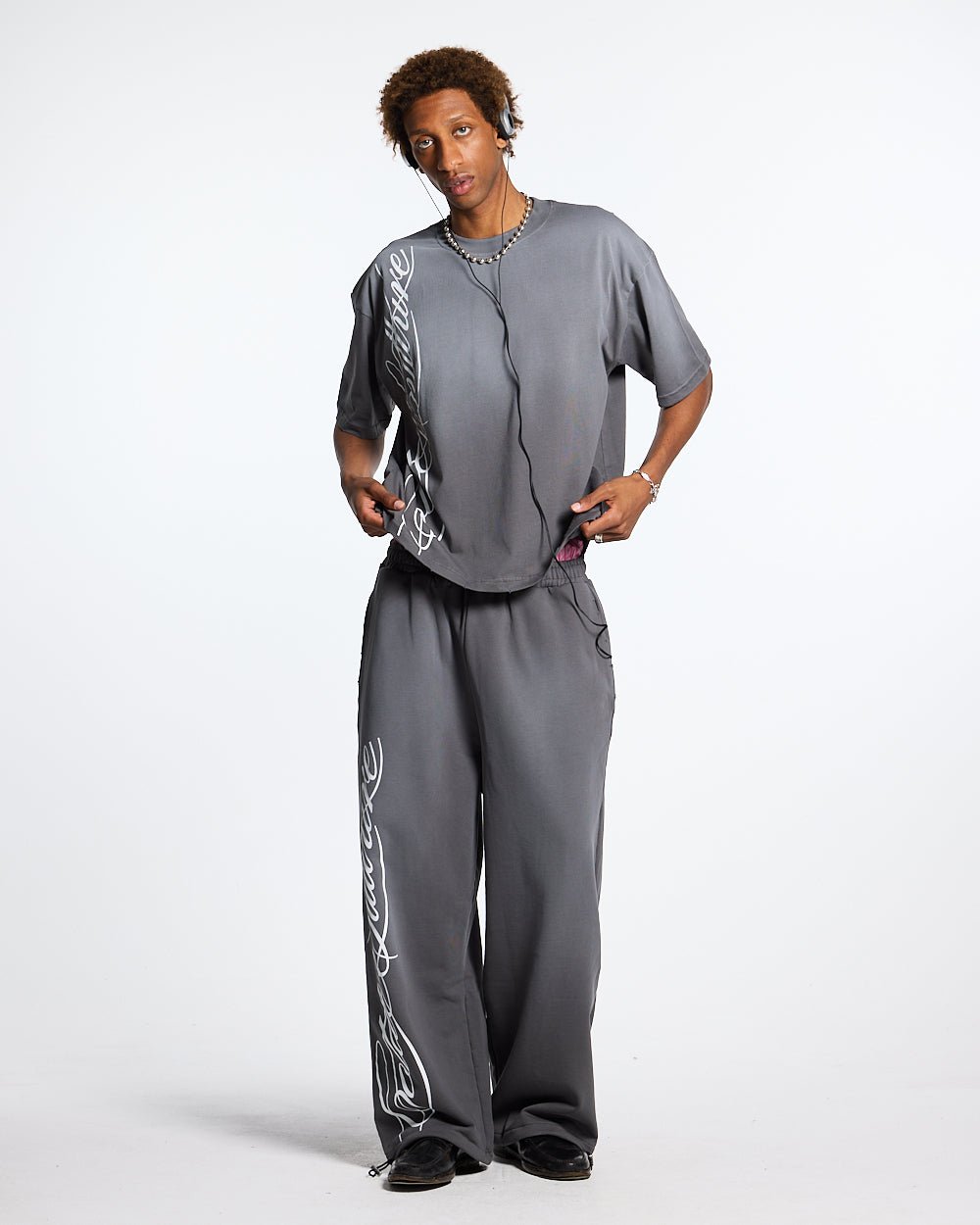 SCRIPT SWEATPANTS ANTRACITE GREY - COLD CULTURE