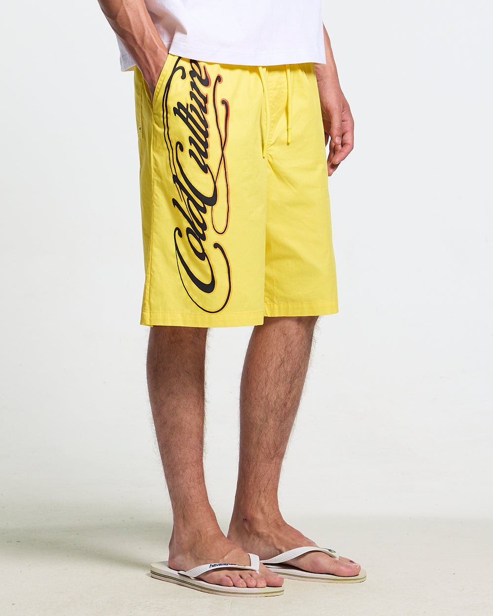 SCRIPT SWIMSHORTS YELLOW - Cold Culture