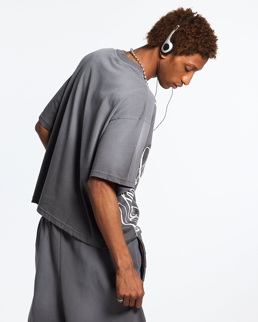 SCRIPT TEE ANTRACITE GREY - COLD CULTURE