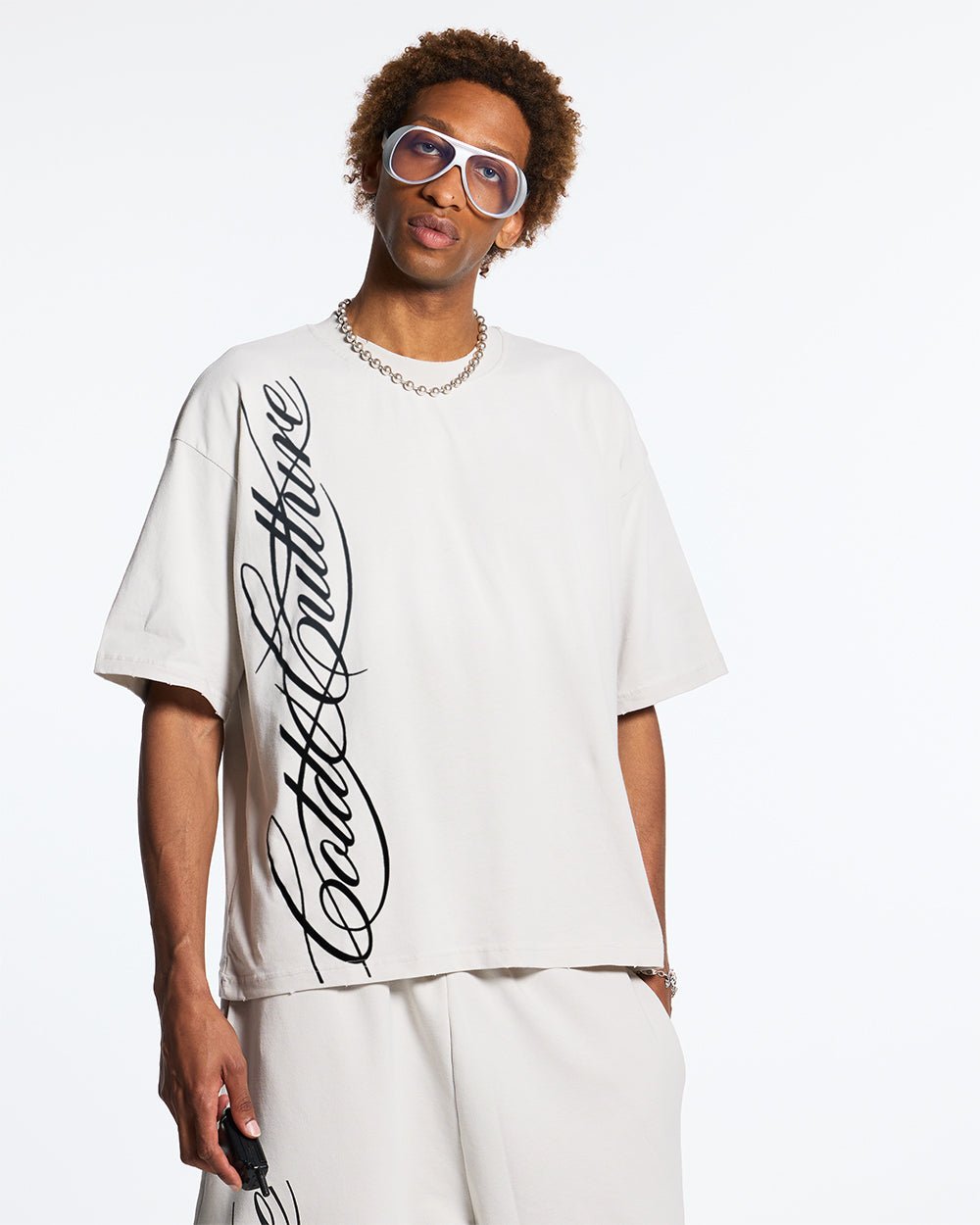SCRIPT TEE LIGHT GREY - COLD CULTURE