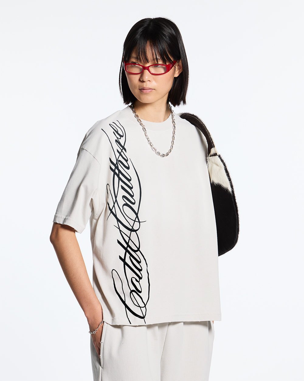 SCRIPT TEE LIGHT GREY - COLD CULTURE