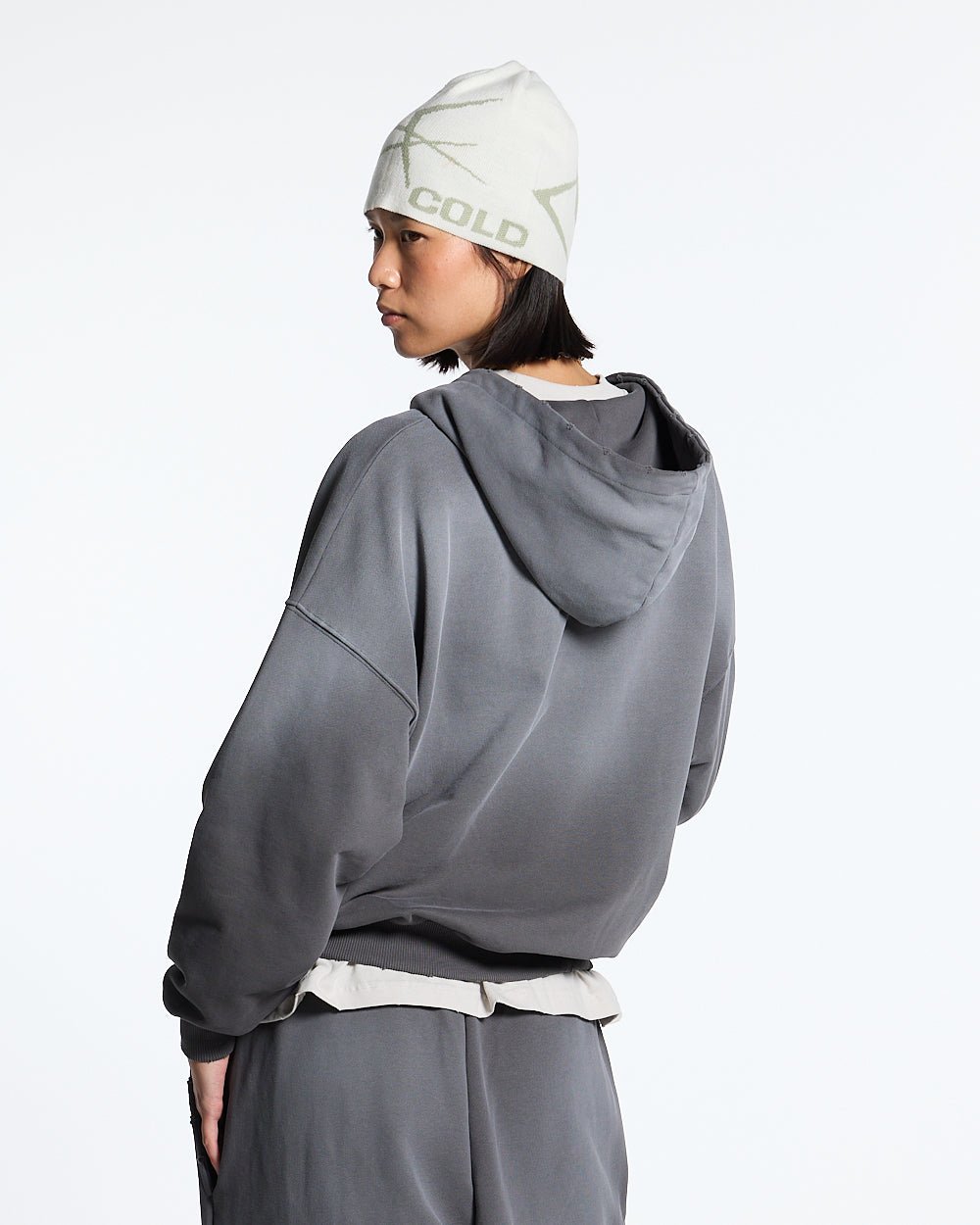 SCRIPT ZIP HOODIE ANTRACITE GREY - COLD CULTURE