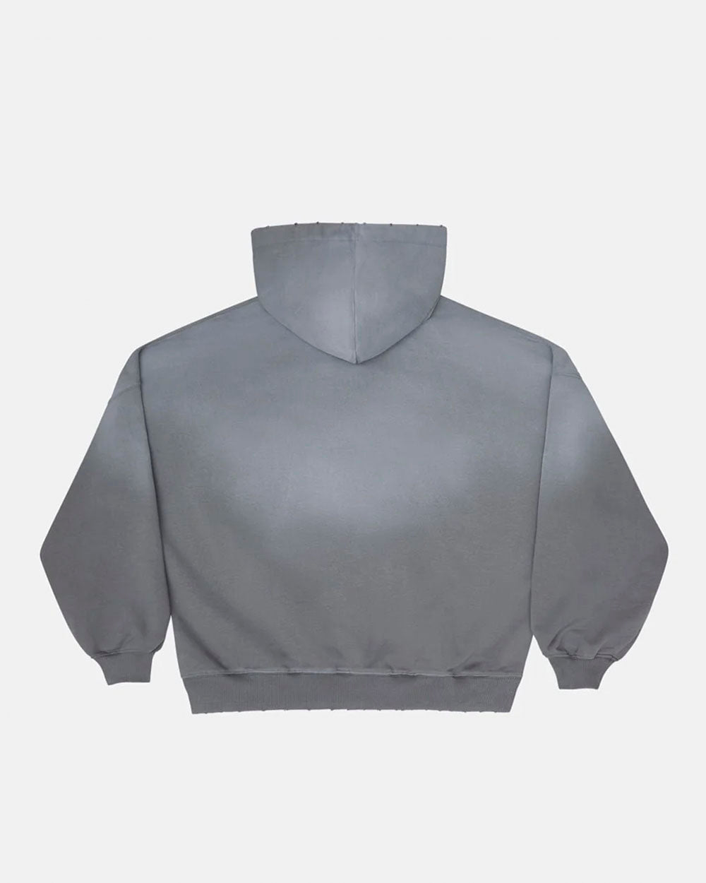 SCRIPT ZIP HOODIE ANTRACITE GREY - dark grey script print zip hoodie, back view - Cold Culture #packshot