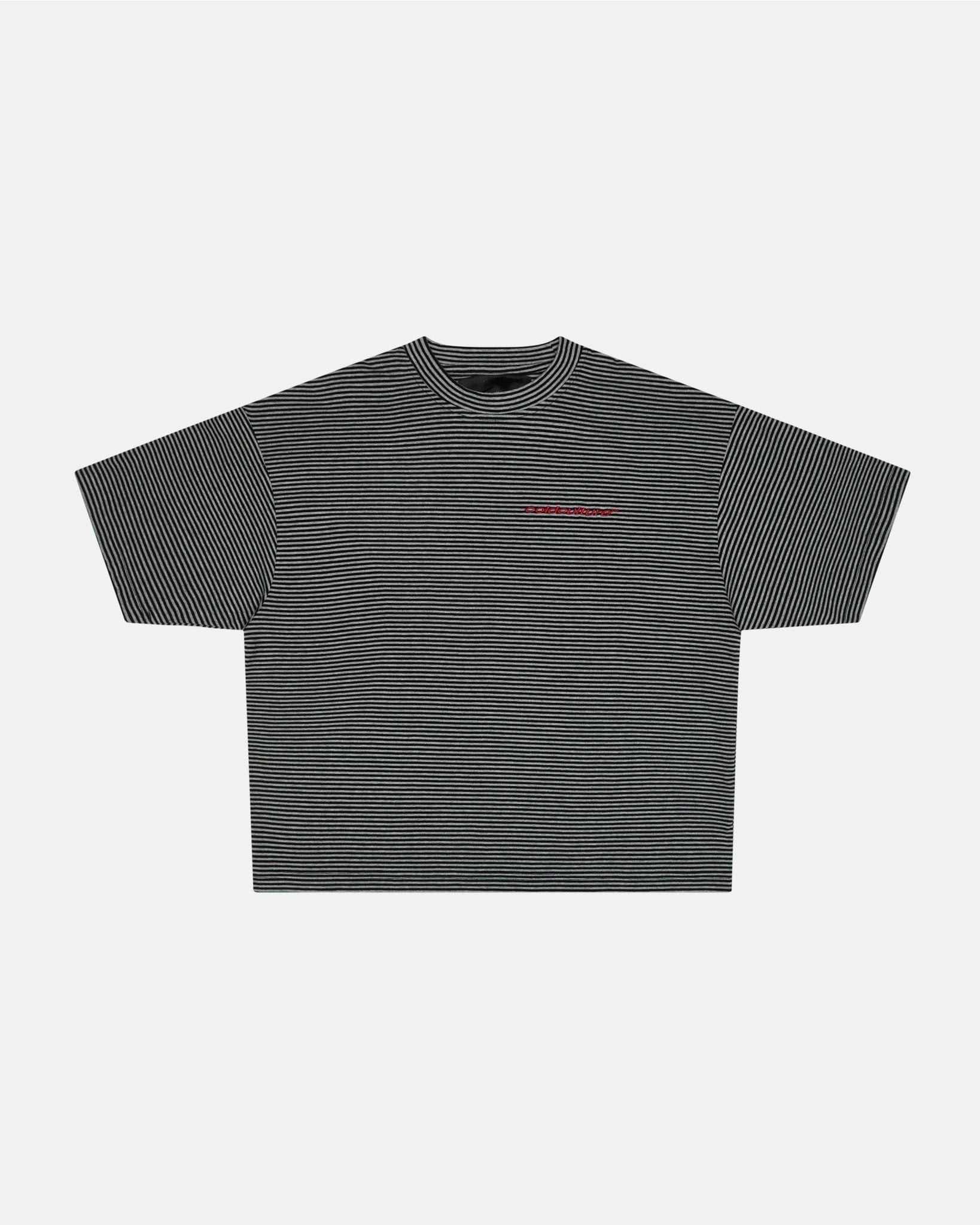 SCRIPTED STRIPES TEE BLACK - Cold Culture