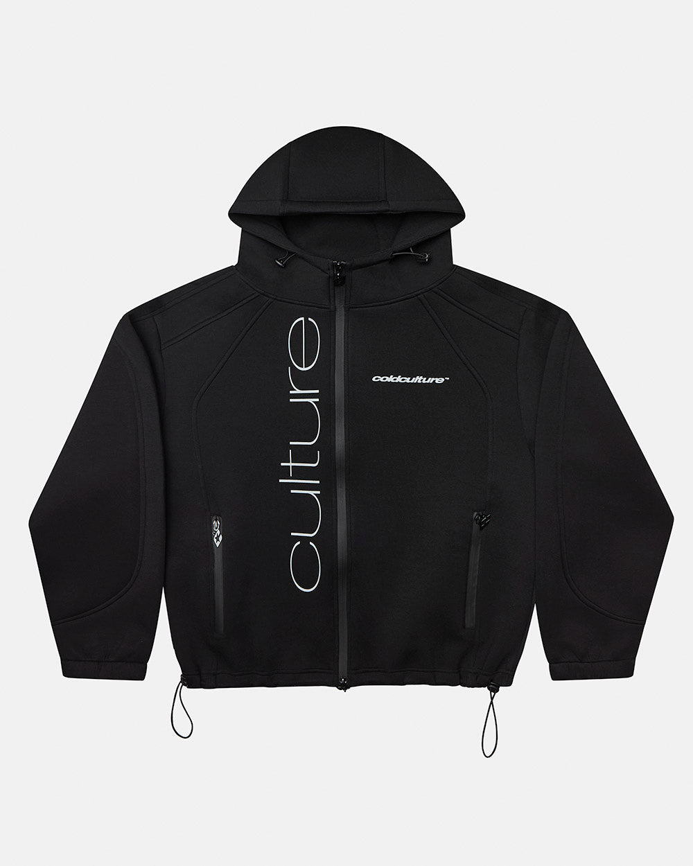 SCUBA ZIP HOODIE GREY & BLACK - Cold Culture