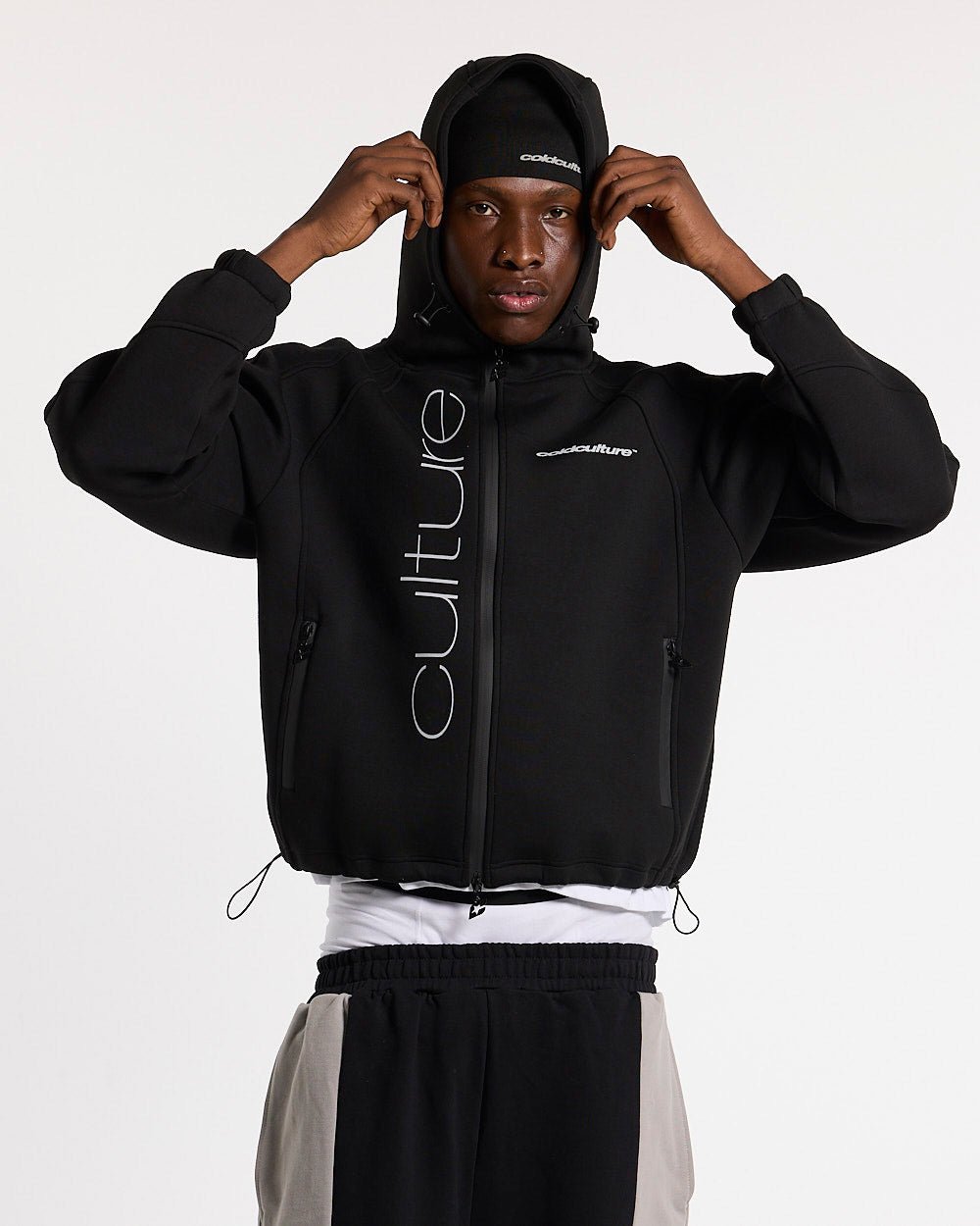 coldculture パーカー SCUBA ZIP HOODIE GREY & BLACK | COLD CULTURE™ | STREETWEAR