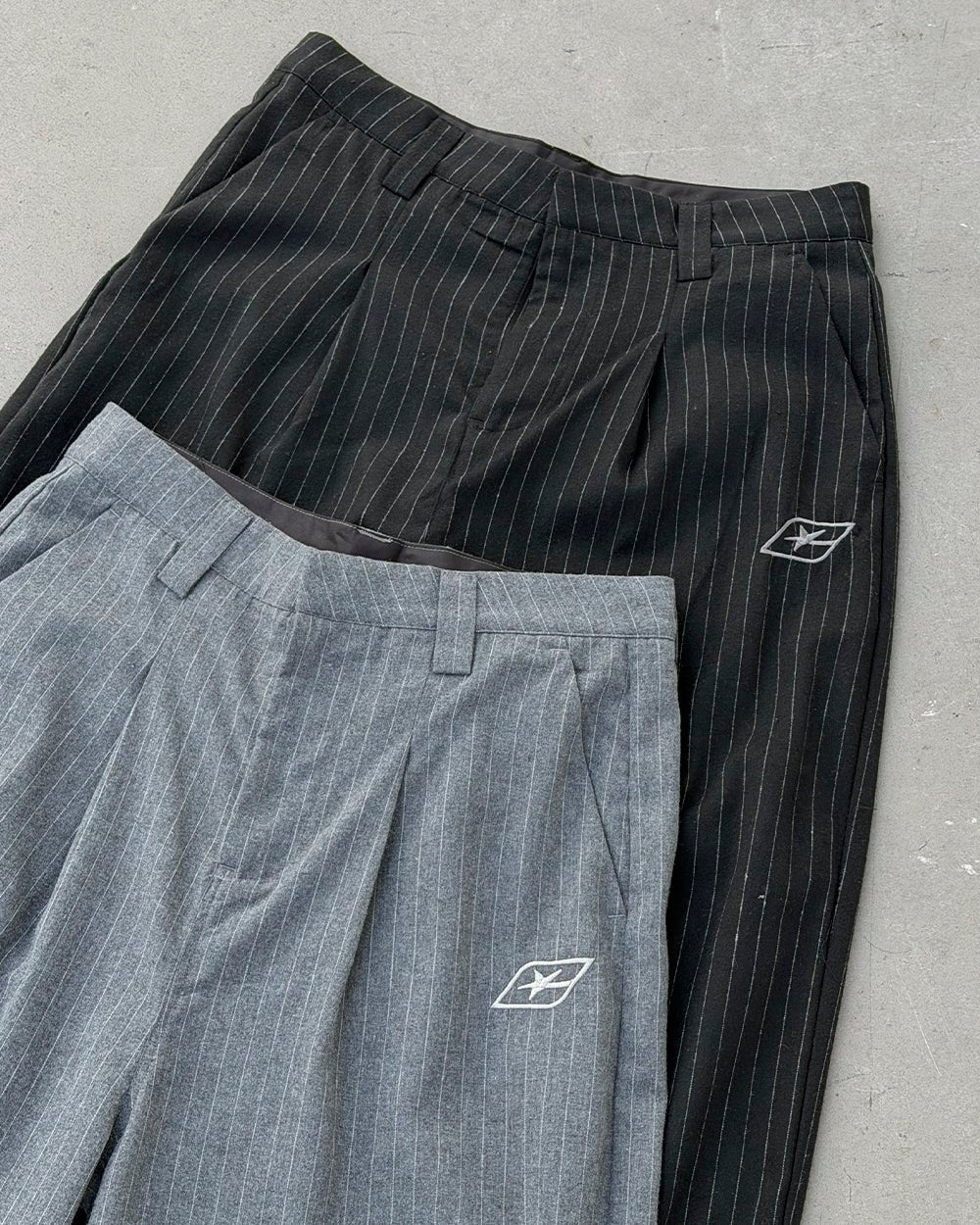 SEAM EFFECT LINE PANTS GREY - Cold Culture