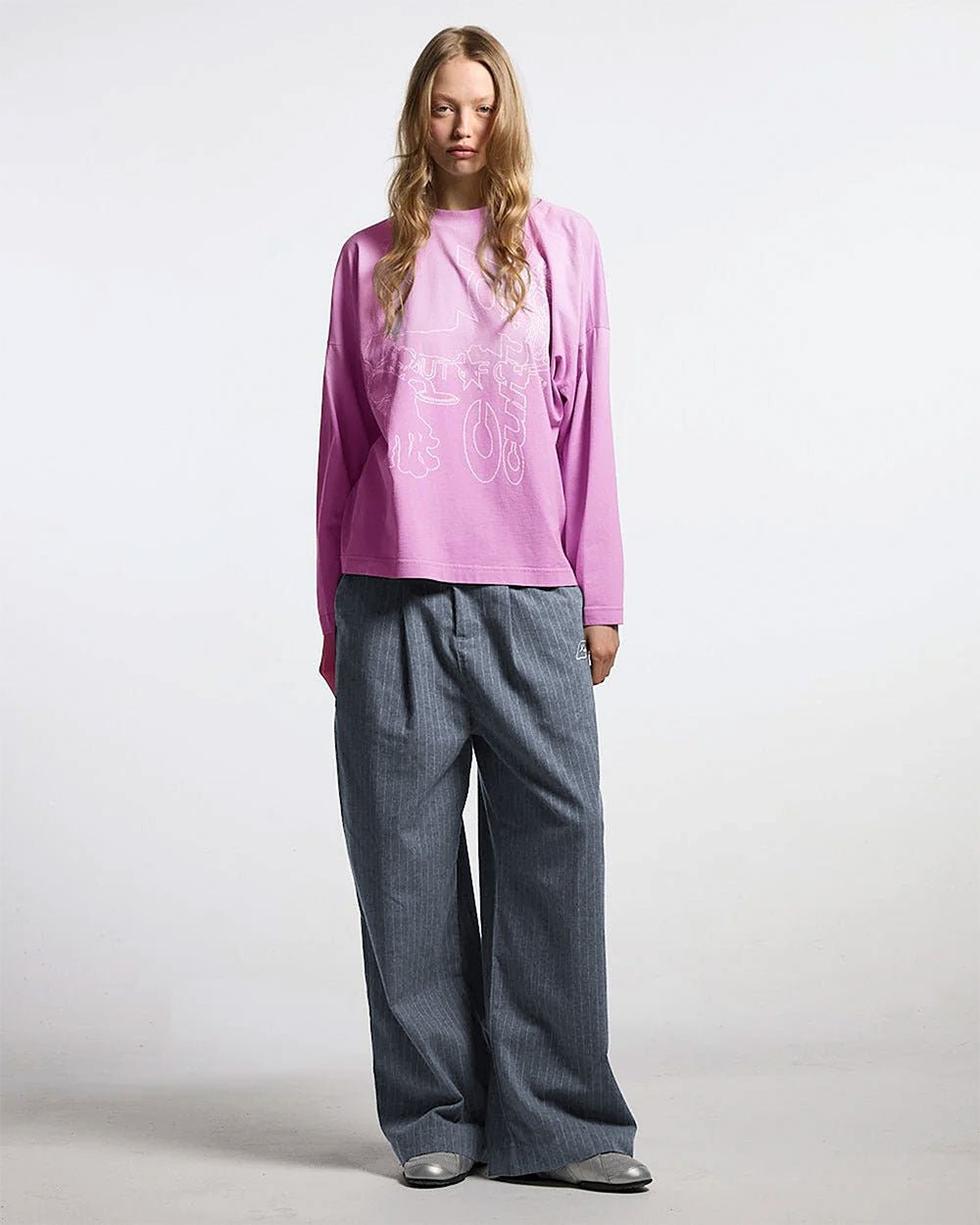 SEAM EFFECT LINE PANTS GREY - Cold Culture