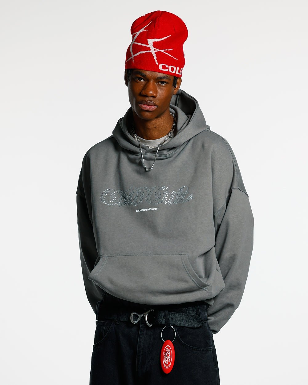 SHINY CULT HOODIE DARK GREY - COLD CULTURE