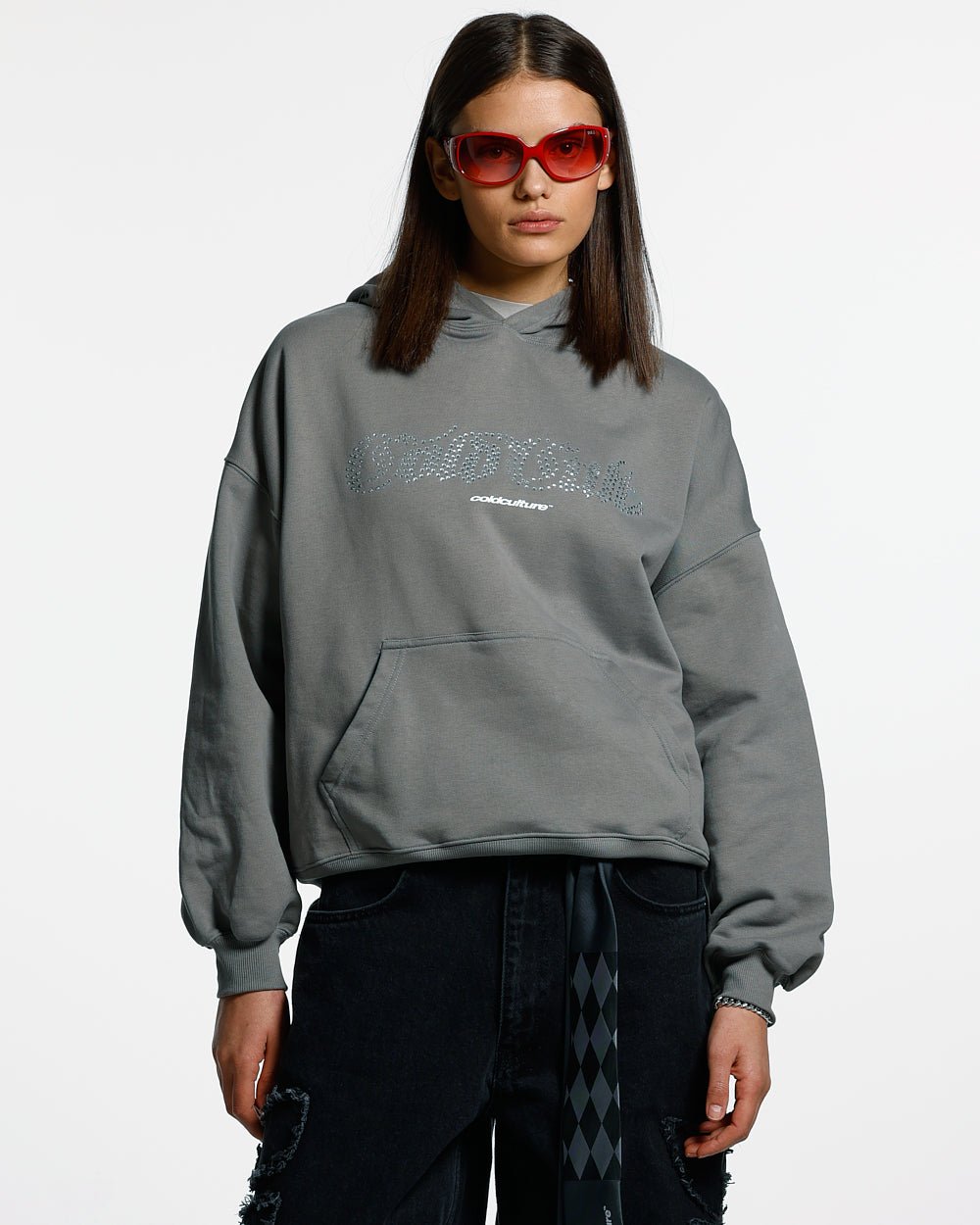 SHINY CULT HOODIE DARK GREY - COLD CULTURE
