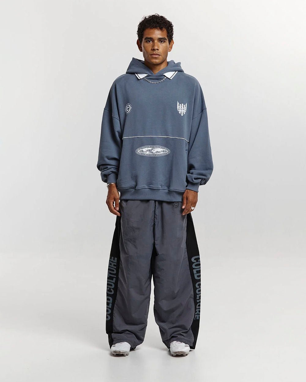 SIDE STRIPE STARS SWEATPANTS DARK GREY - COLD CULTURE