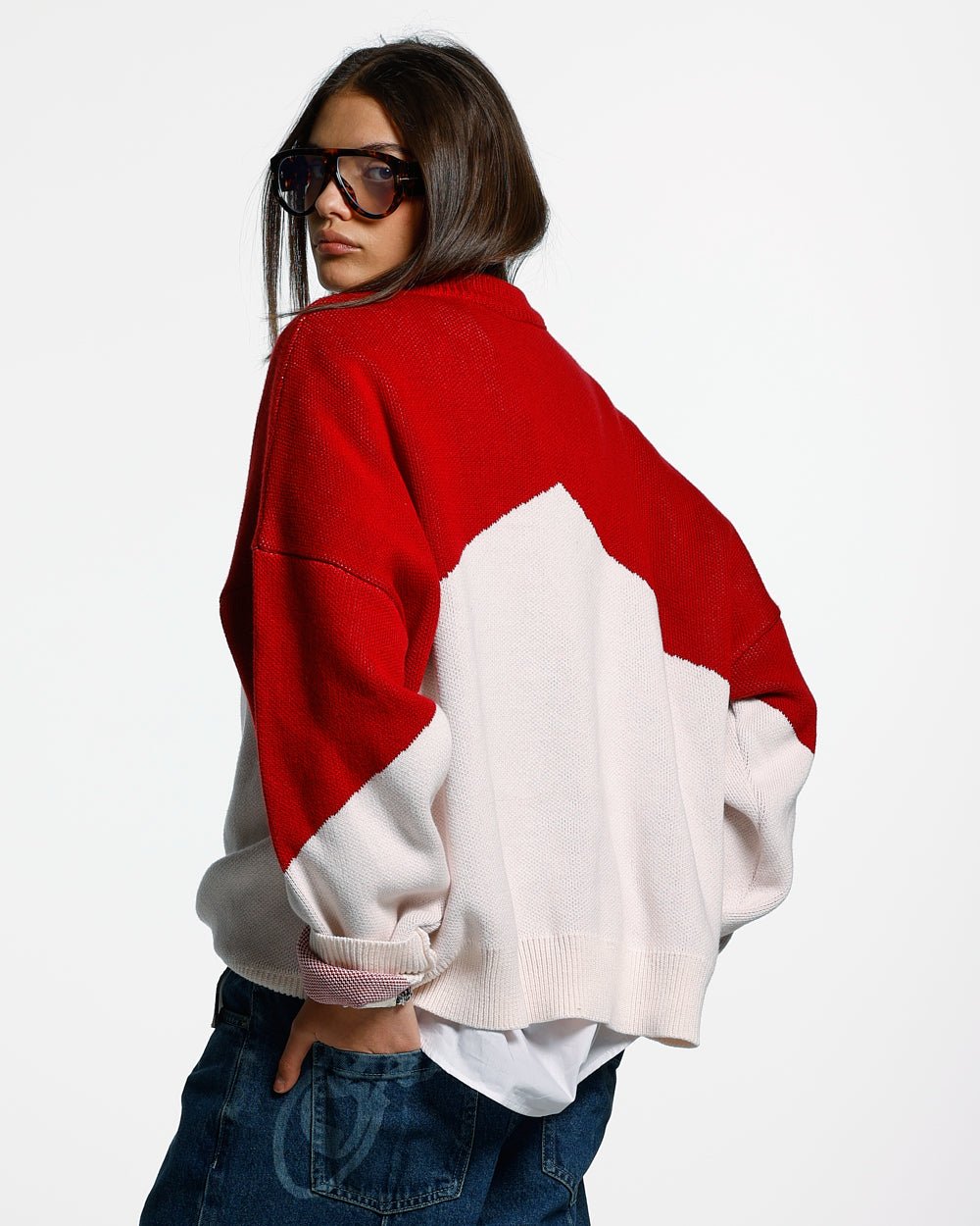 SMOKING KNIT RED/BEIGE - COLD CULTURE