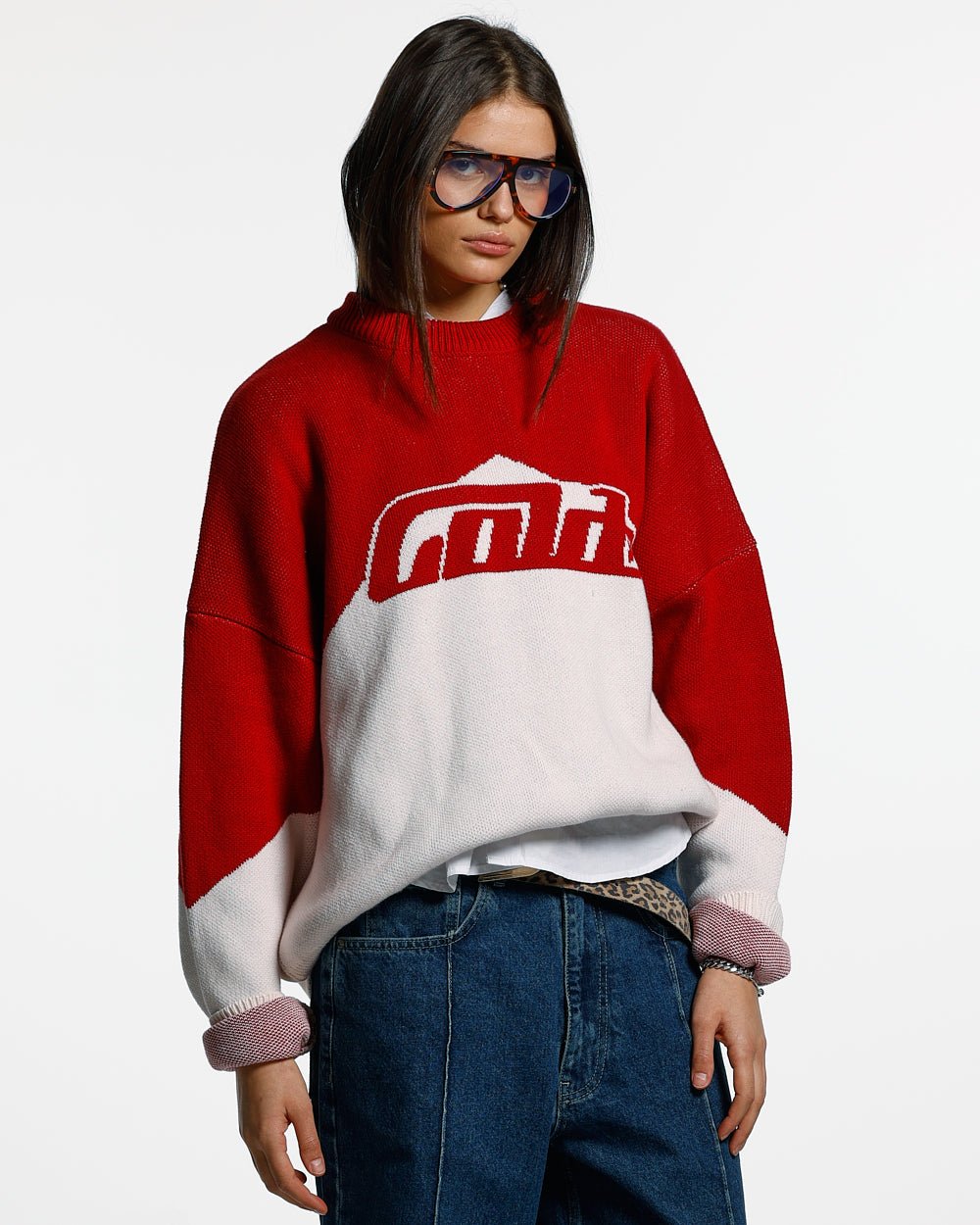 SMOKING KNIT RED/BEIGE - COLD CULTURE