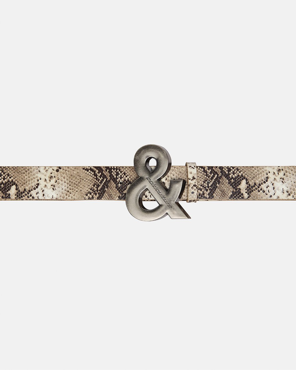 SNAKE & SKIN LEATHER BELT BEIGE - Cold Culture