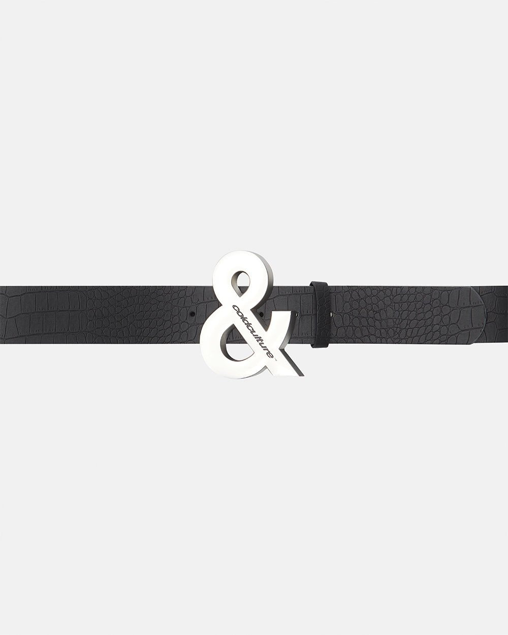 SNAKE & SKIN LEATHER BELT BLACK - Cold Culture