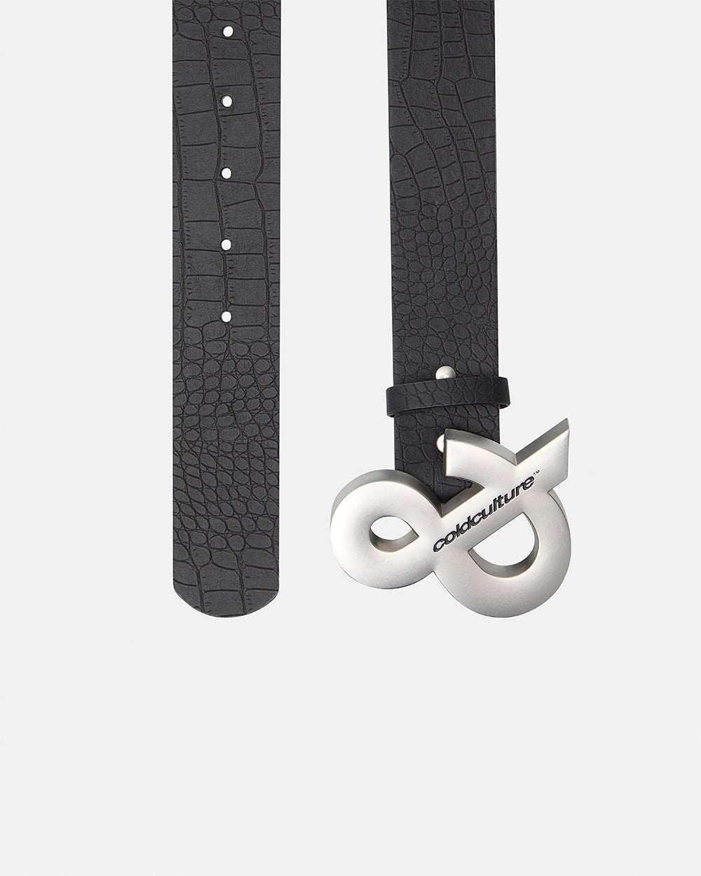SNAKE & SKIN LEATHER BELT BLACK - Cold Culture