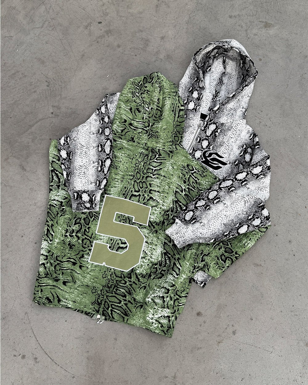 SNAKE ZIP HOODIE GREEN & BLACK - Cold Culture