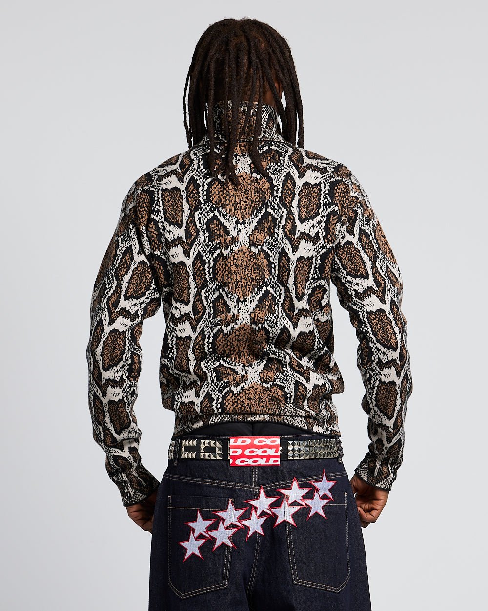 SNAKE ZIP KNIT BROWN - Cold Culture