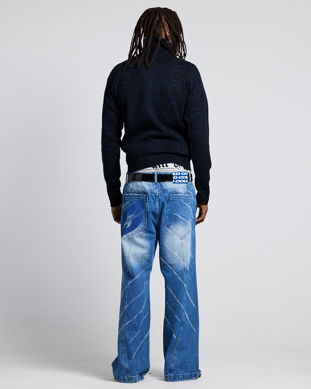 SNAKE ZIP KNIT DARK BLUE - Cold Culture