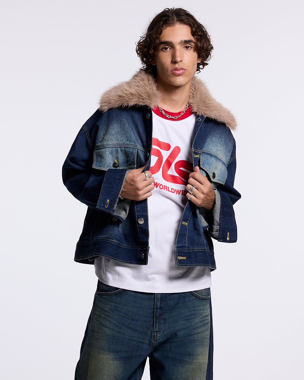 SOFT FUR DENIM JACKET RAW DENIM - COLD CULTURE