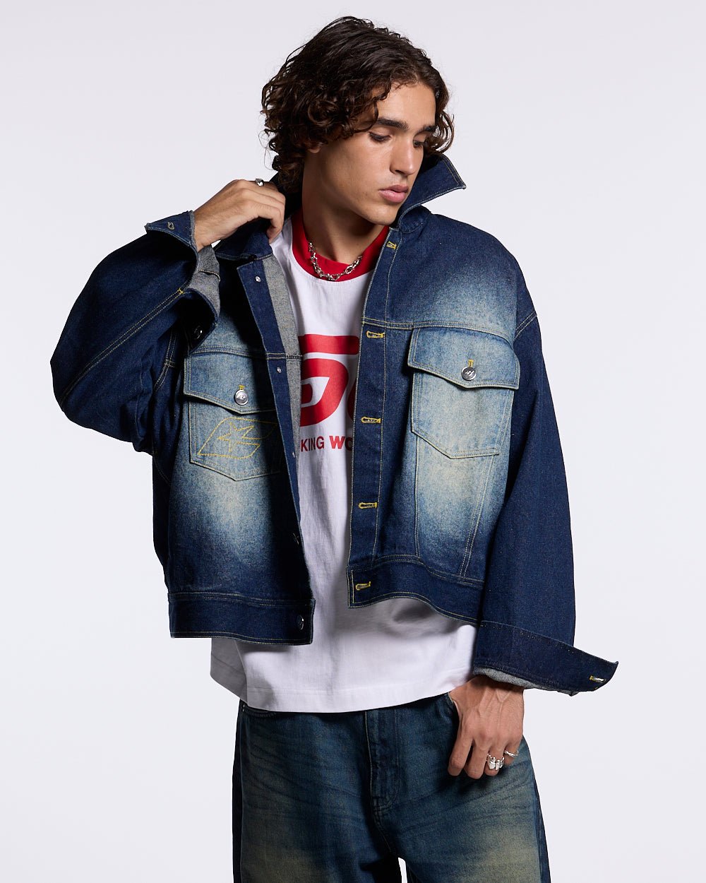 SOFT FUR DENIM JACKET RAW DENIM - COLD CULTURE