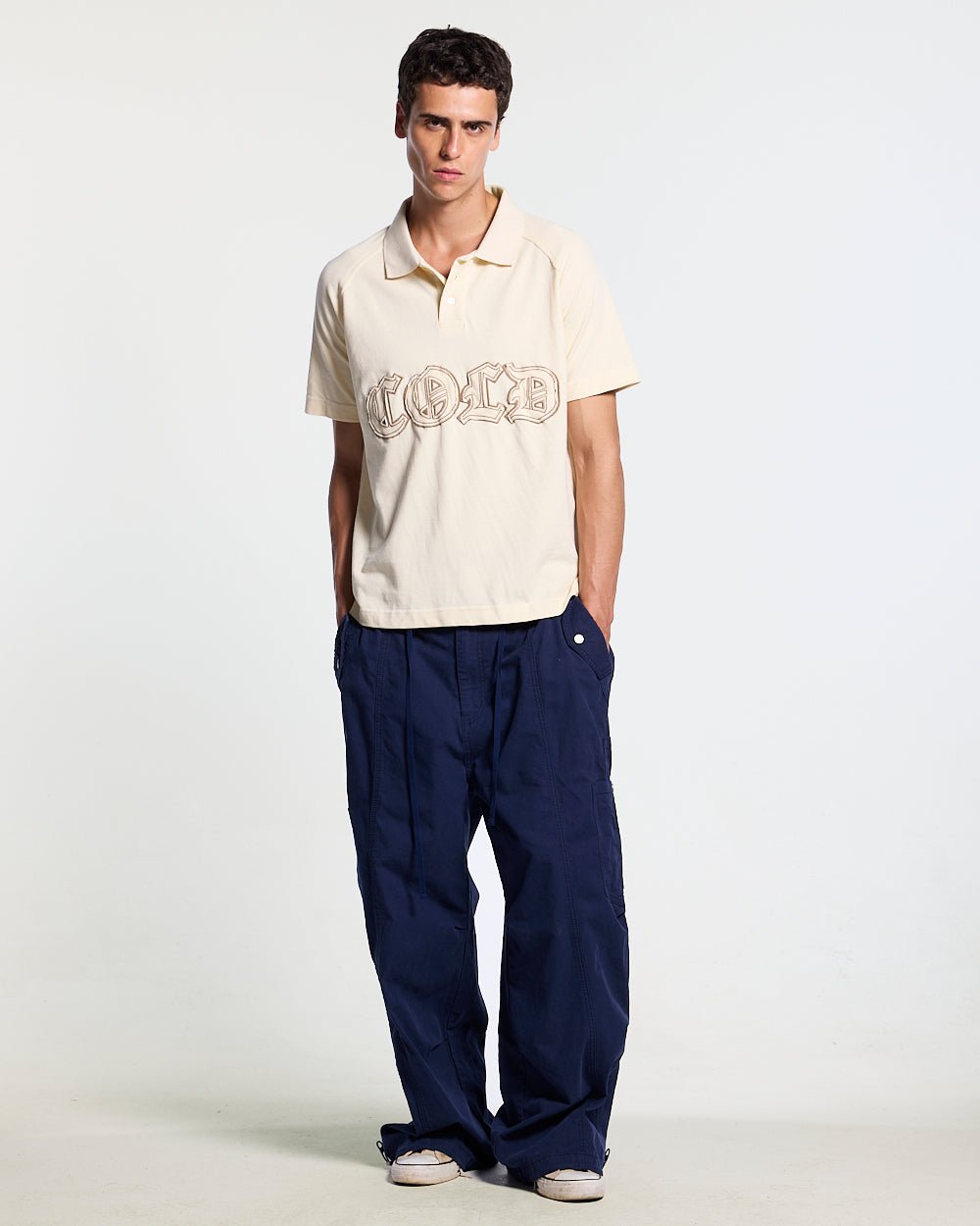 SOLID CARGO PANTS NAVY - Cold Culture