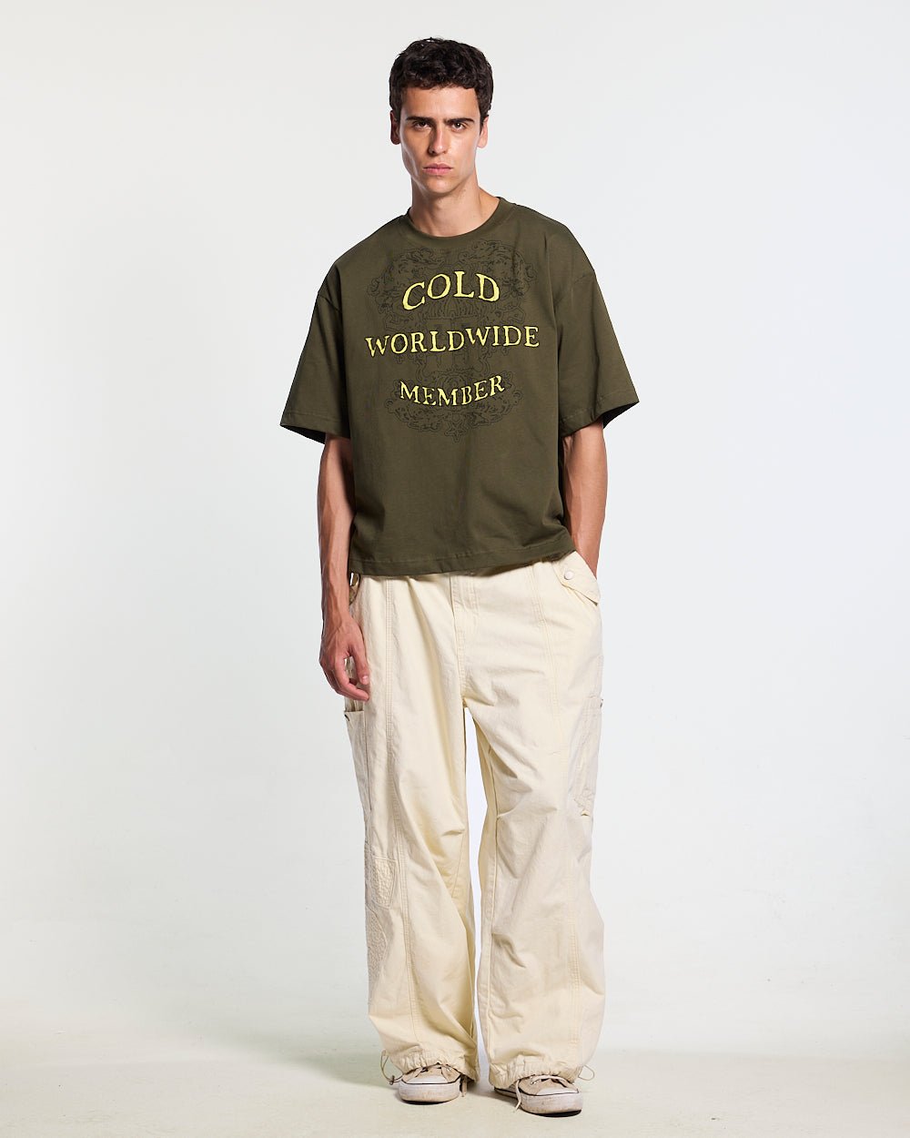 SOLID CARGO PANTS WHITE - Cold Culture