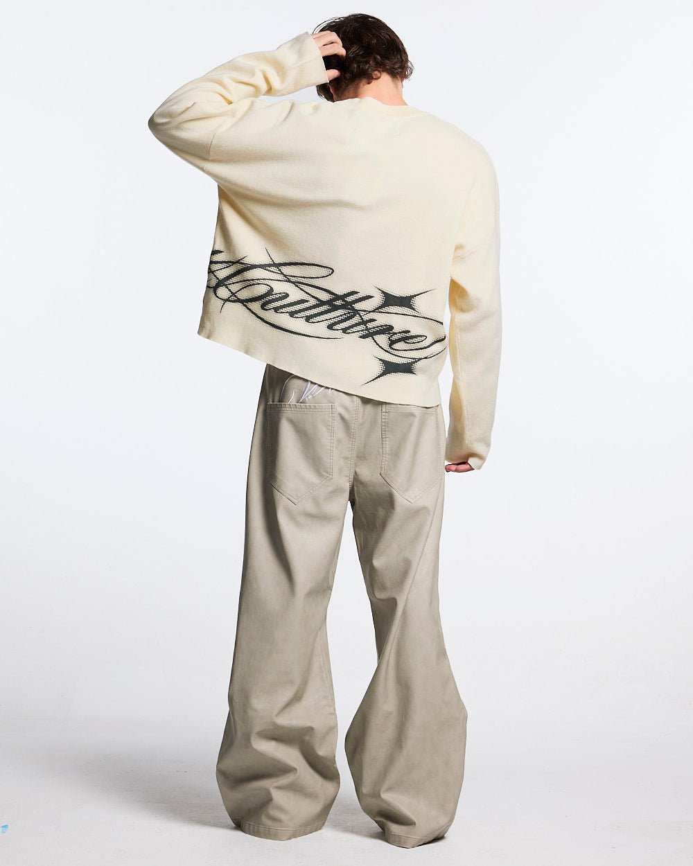 SPARKLY SCRIPT KNIT OFF WHITE - Cold Culture