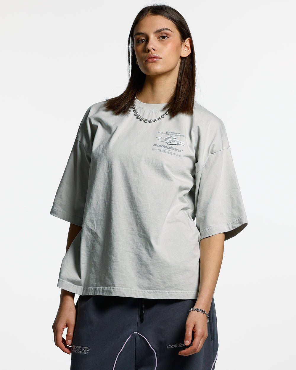 SPARKLY TEE LIGHT GREY - COLD CULTURE