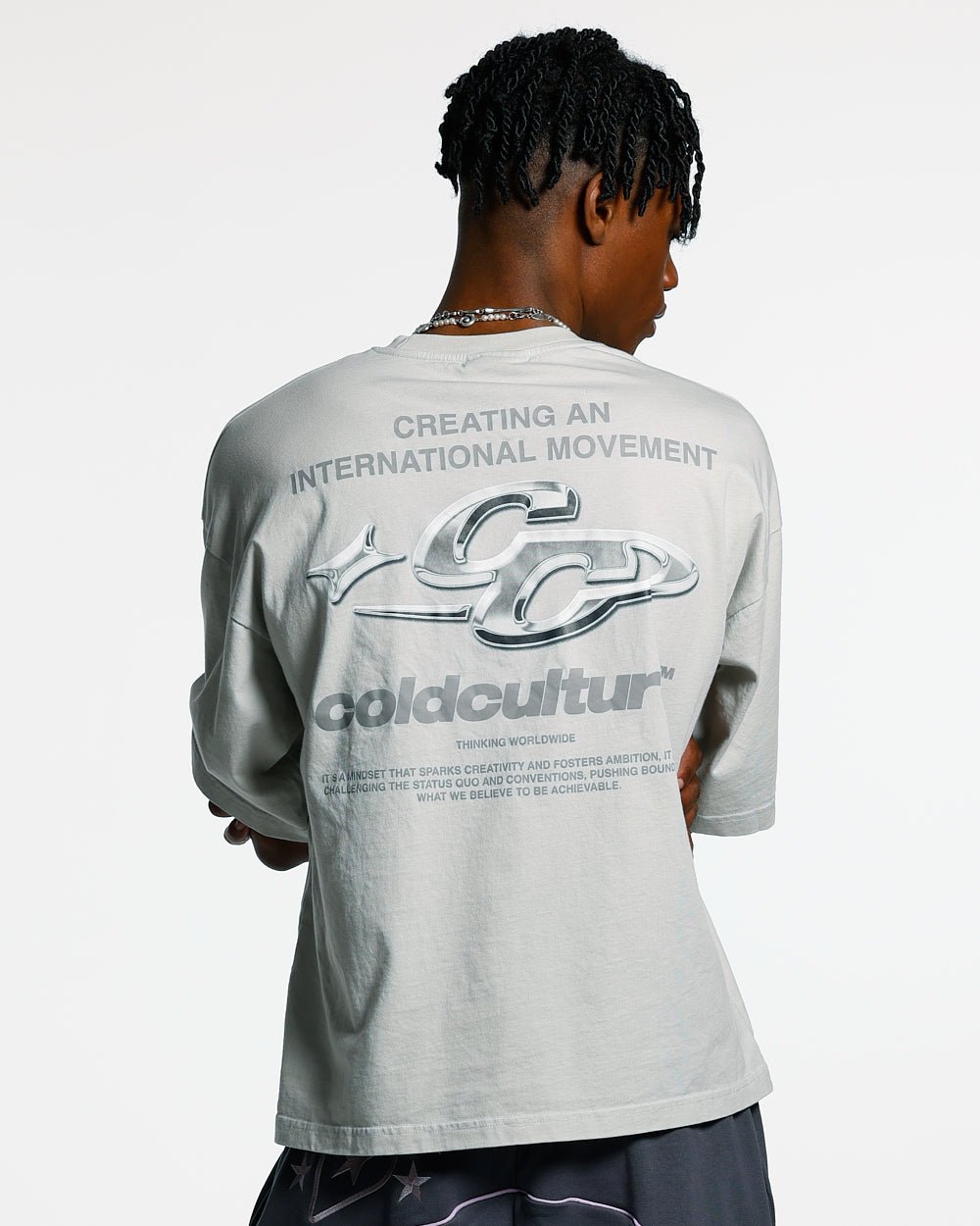 SPARKLY TEE LIGHT GREY - COLD CULTURE