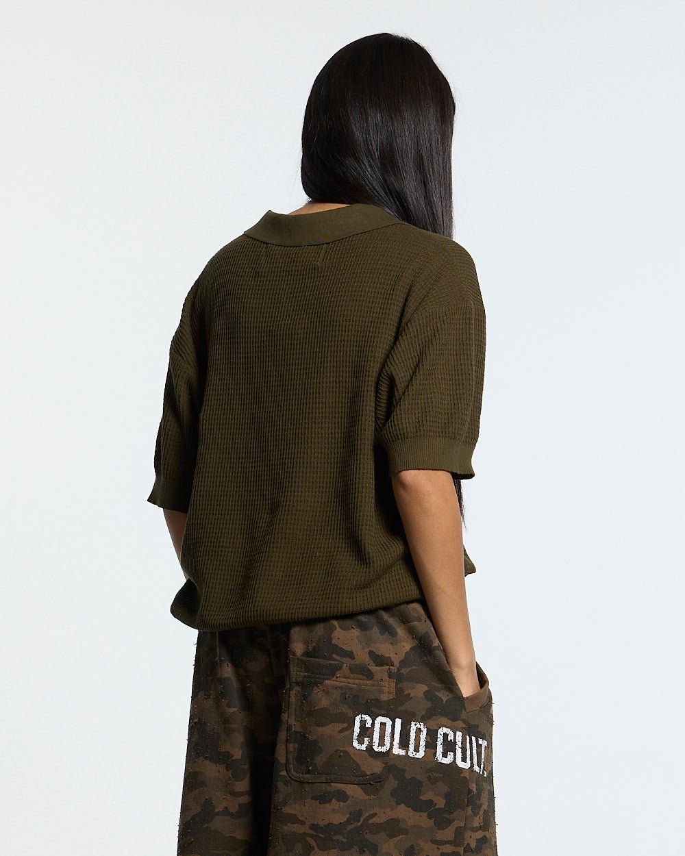 SPARROW KNIT POLO GREEN - Cold Culture