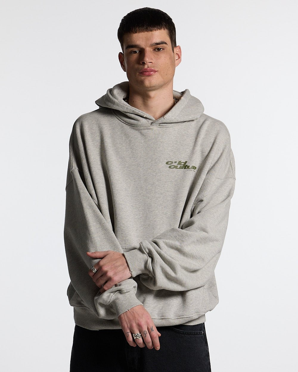 STAR TEETH HOODIE ASH GREY - COLD CULTURE