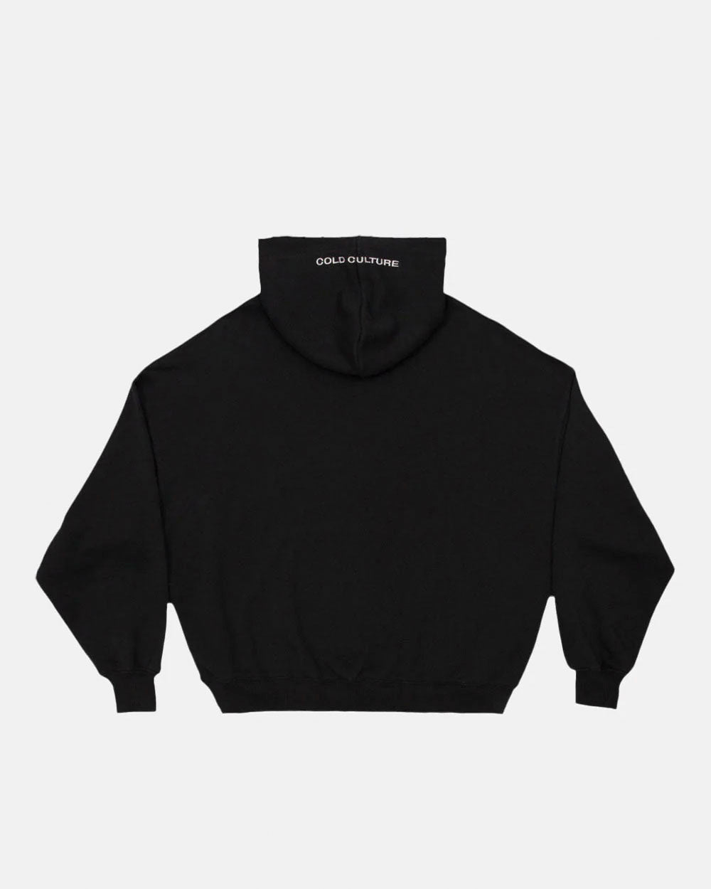 STARS HOODIE BLACK - black oversized hoodie, back view - Cold Culture #packshot