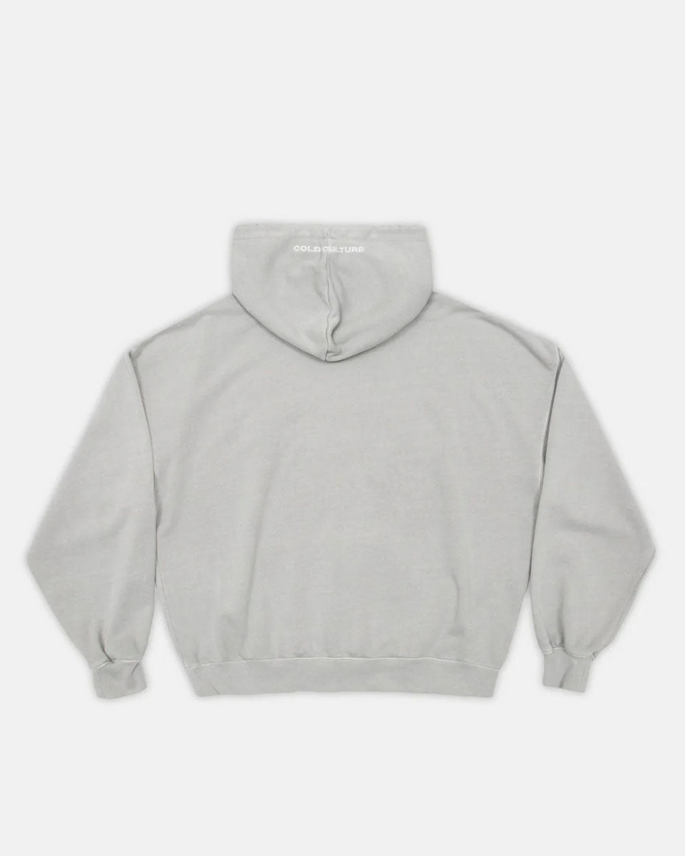 STARS HOODIE PALE GREY - pale grey star print hoodie, back view - Cold Culture #packshot
