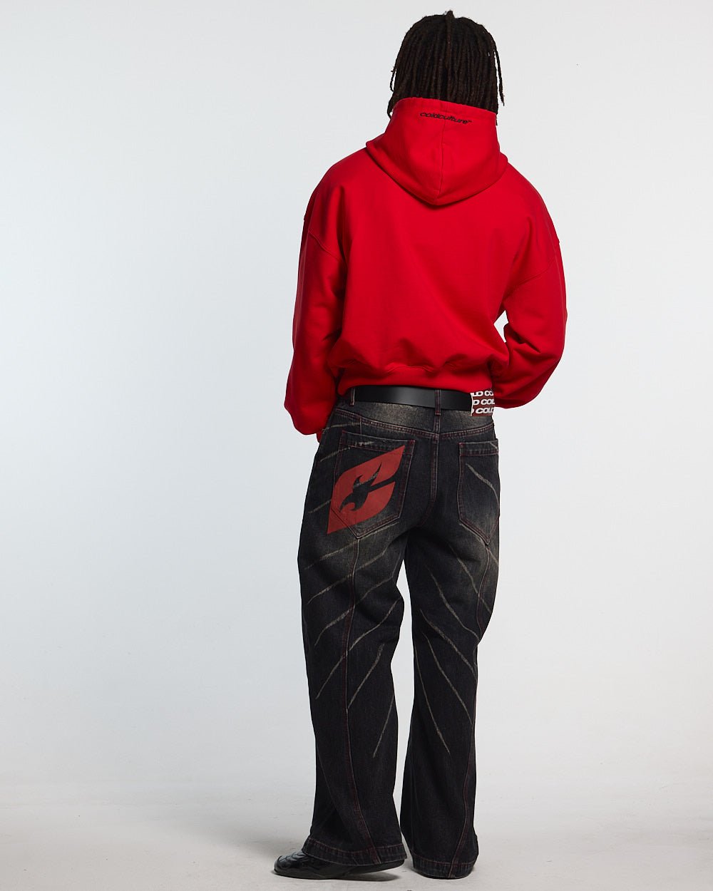 STARS HOODIE RED & BLACK - Cold Culture